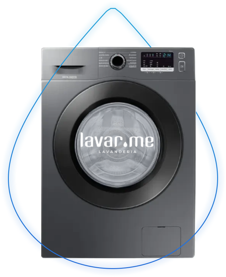 Lavadora com a logo da lavarme